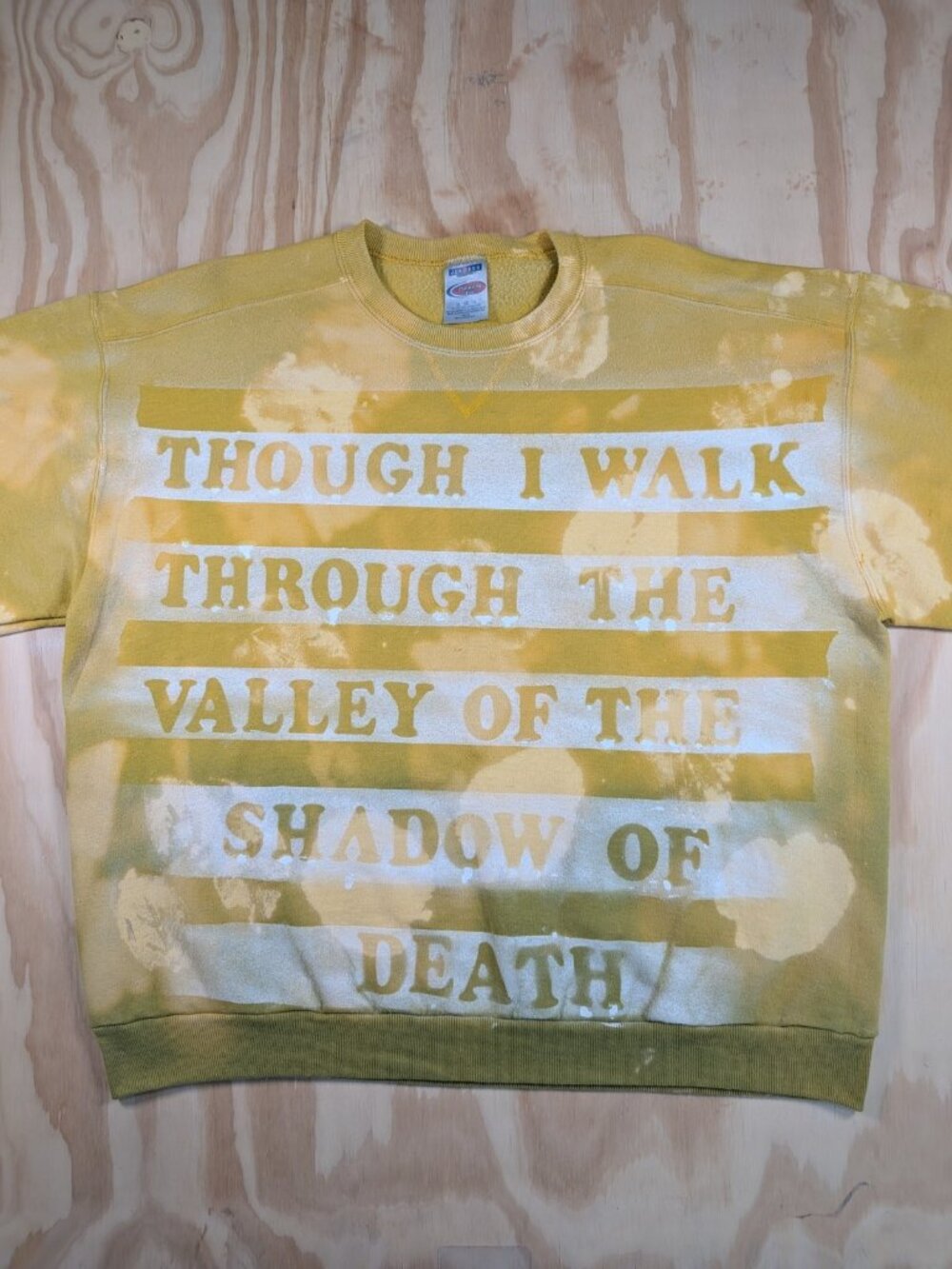 Streetwear Sweatshirt Custom Dye XL Psalm 23 Valley Shadow Death Stencil